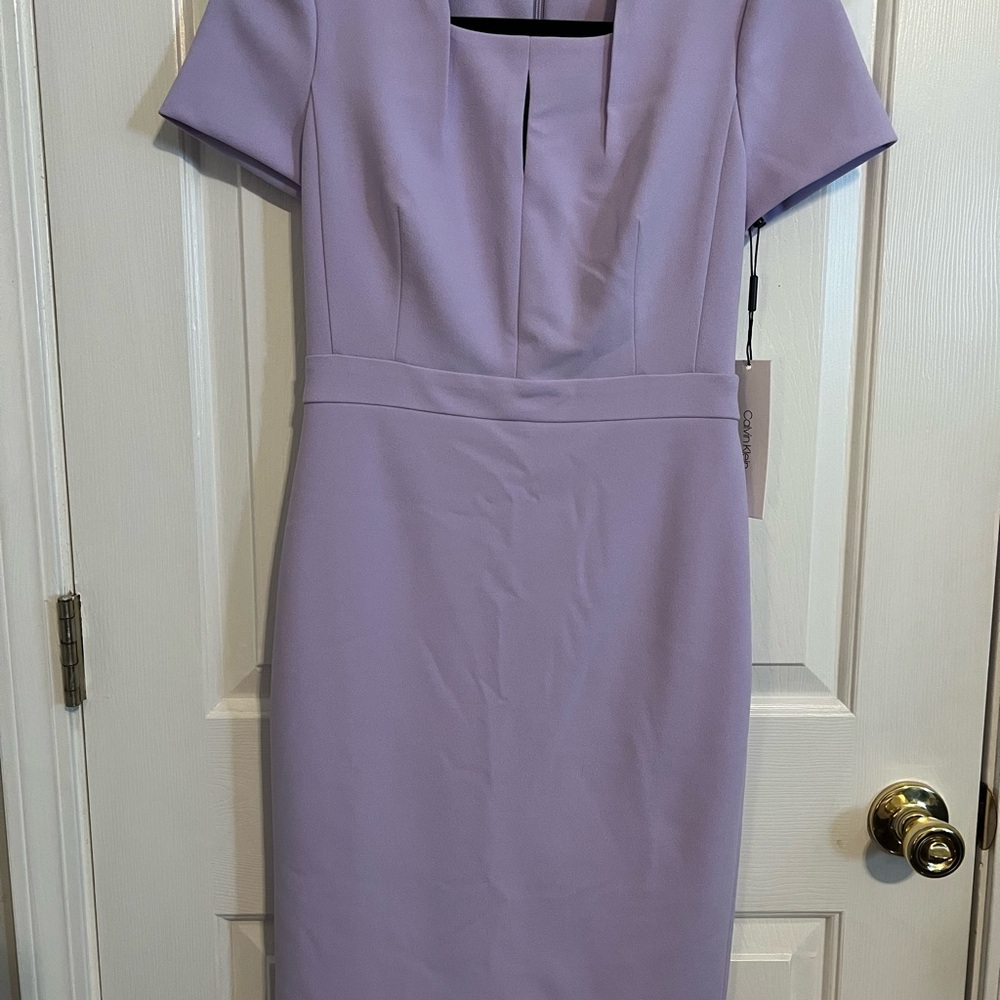 Calvin Klein Square Neckline Keyhole Dress NWT